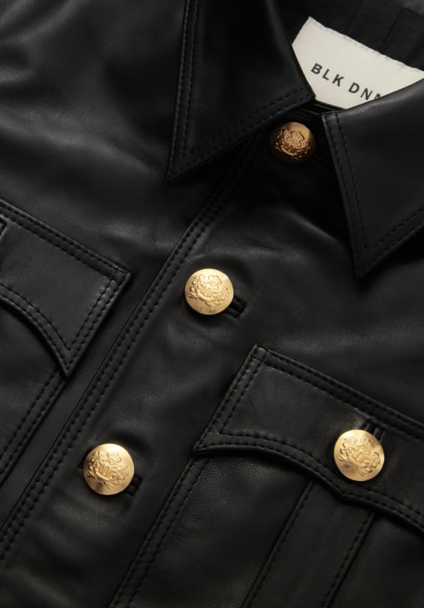 Blk Dnm LEATHER JACKET 74 BLACK