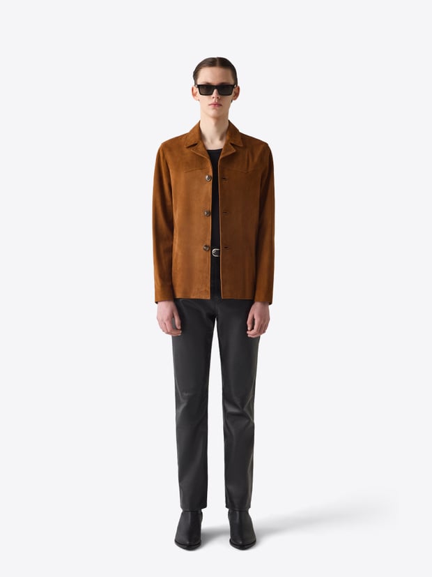 blk dnm LEATHER JACKET 75 BROWN