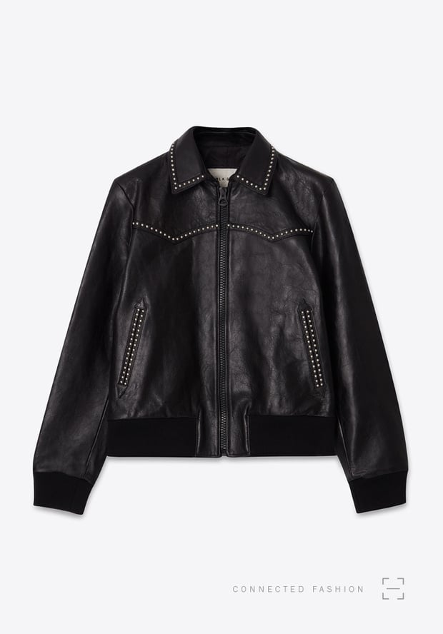 blk dnm LEATHER JACKET 77 BLACK STUDDED