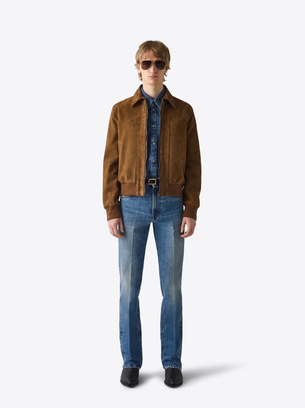 blk dnm LEATHER JACKET 77 BROWN