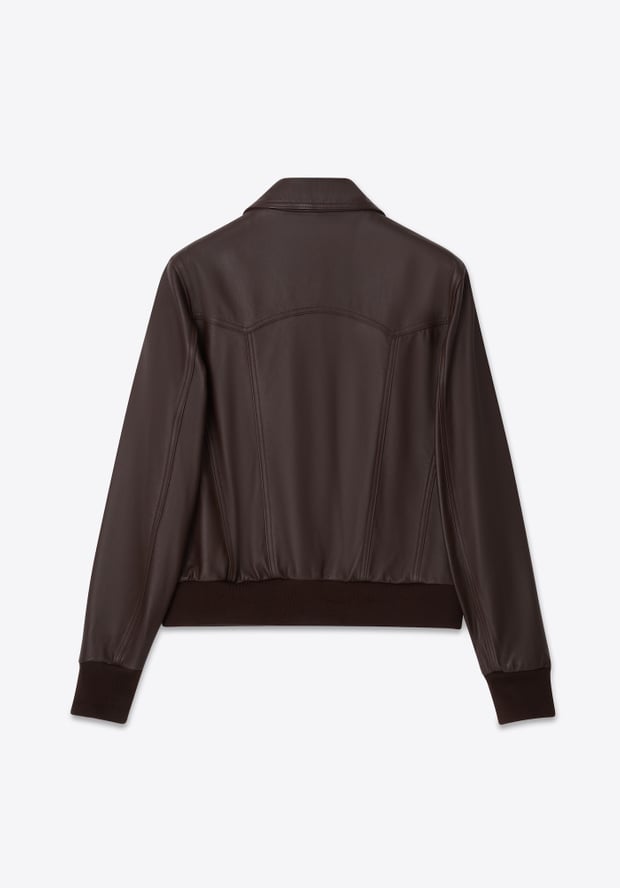 Blk Dnm LEATHER JACKET 77 DARK BROWN