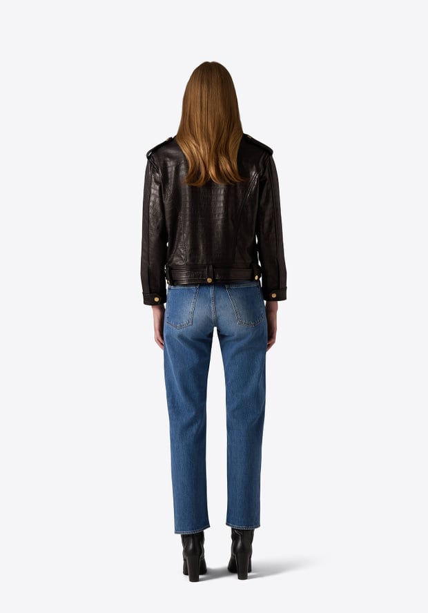 Blk Dnm LEATHER JACKET 88 BLACK CROCO