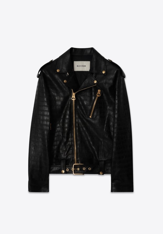 Blk Dnm LEATHER JACKET 88 BLACK CROCO