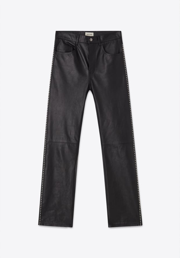 Blk Dnm LEATHER PANT 55 STUDDED BLACK