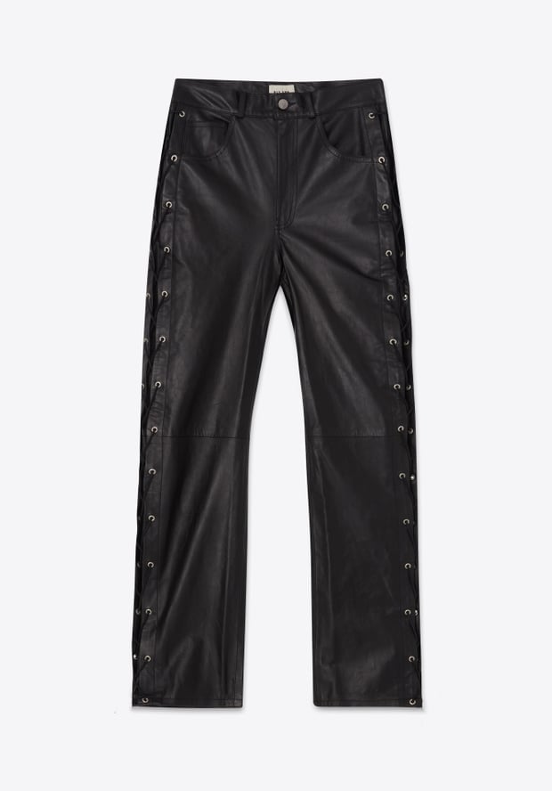 Blk Dnm LEATHER PANT 57 BLACK