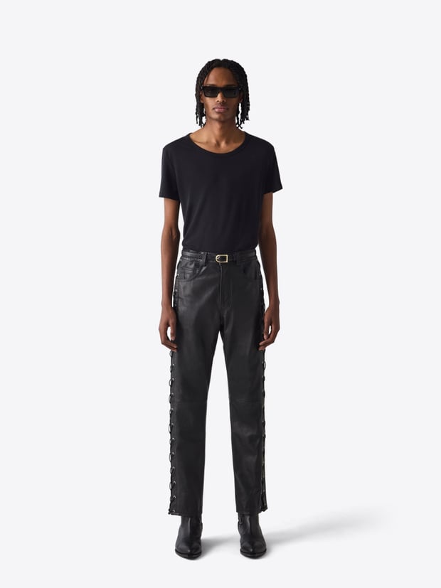 blk dnm LEATHER PANT 57 BLACK