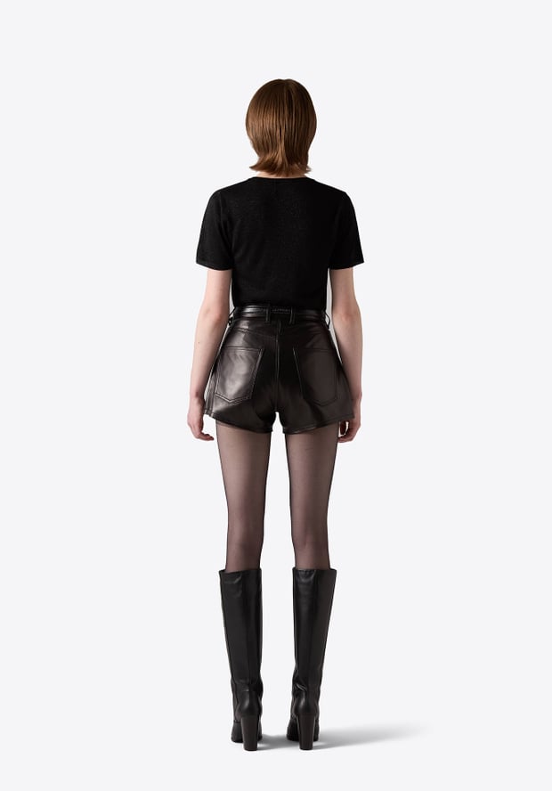 Blk Dnm LEATHER SHORTS 72 BLACK