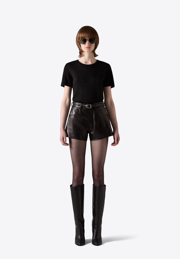 blk dnm LEATHER SHORTS 72 BLACK