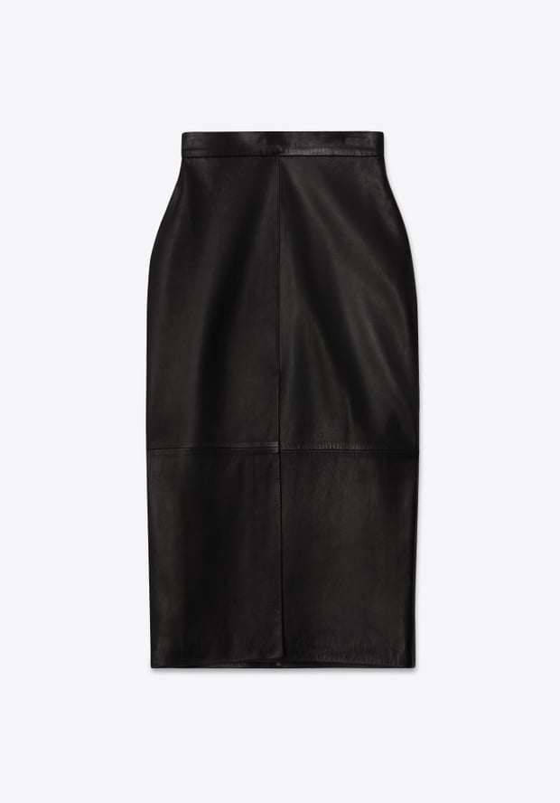 Blk Dnm LEATHER SKIRT 76 BLACK
