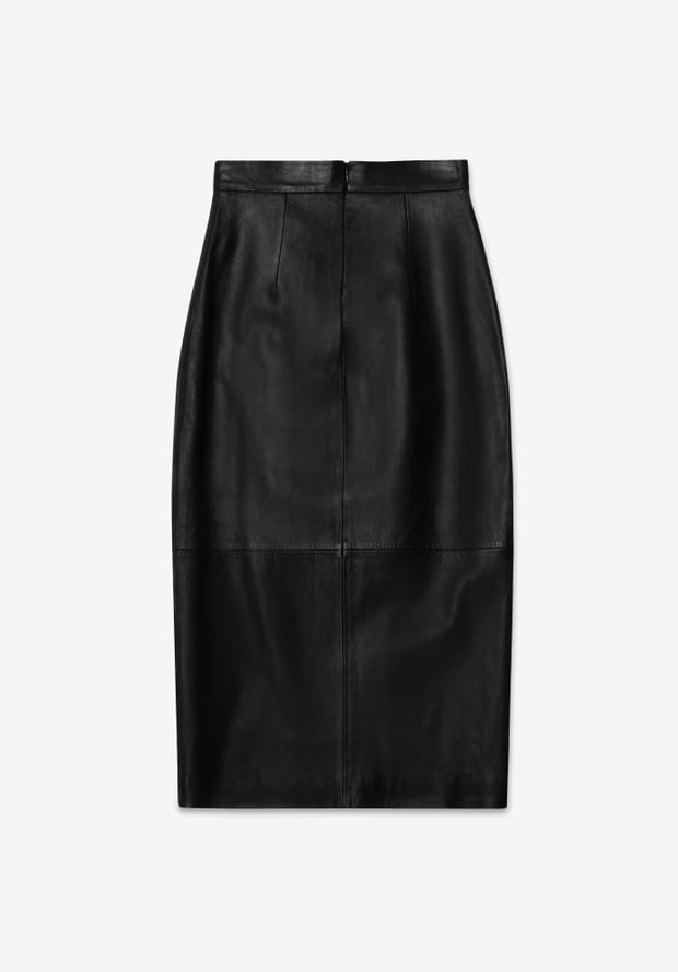 Blk Dnm LEATHER SKIRT 76 BLACK