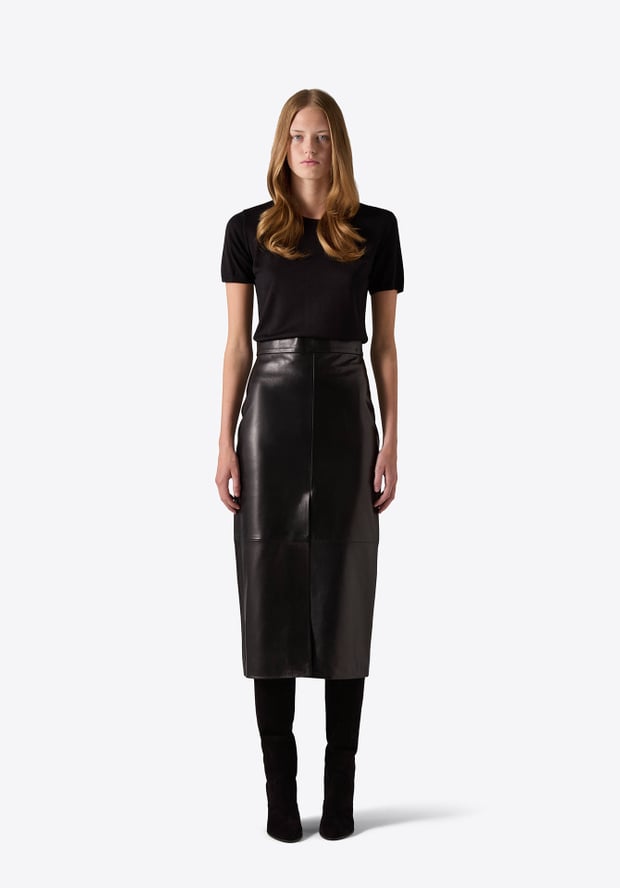 blk dnm LEATHER SKIRT 76 BLACK