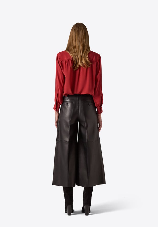 Blk Dnm LEATHER TROUSER 72 BLACK