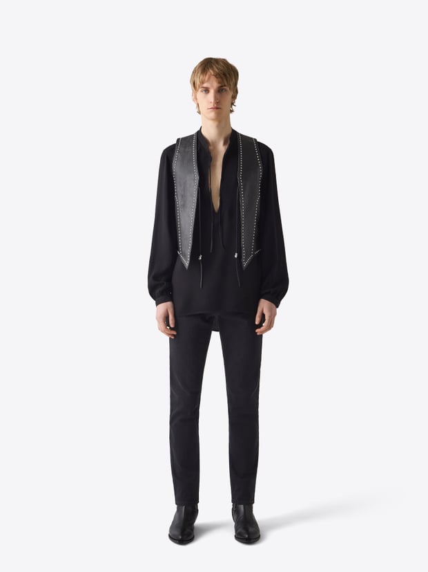 blk dnm LEATHER VEST 67 BLACK