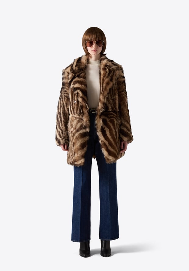 blk dnm SHEARLING COAT 74 BROWN ZEBRA