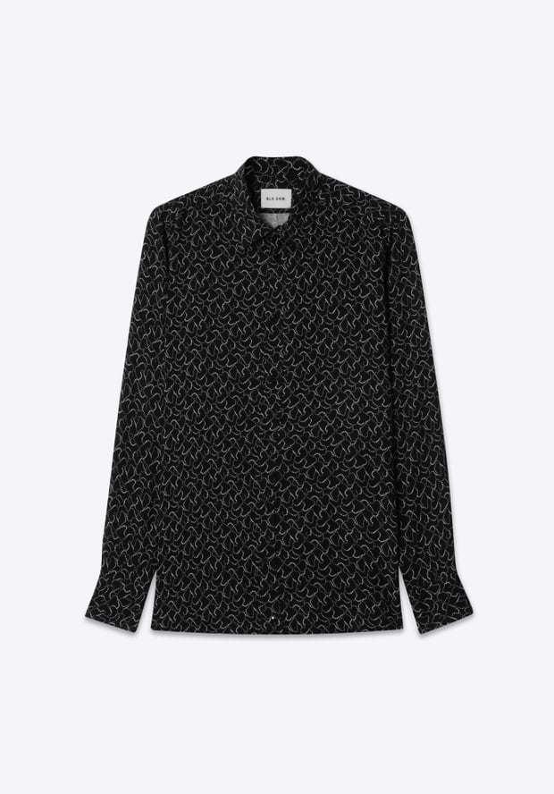 Blk Dnm SHIRT 01 BLACK DOTTED WAVE