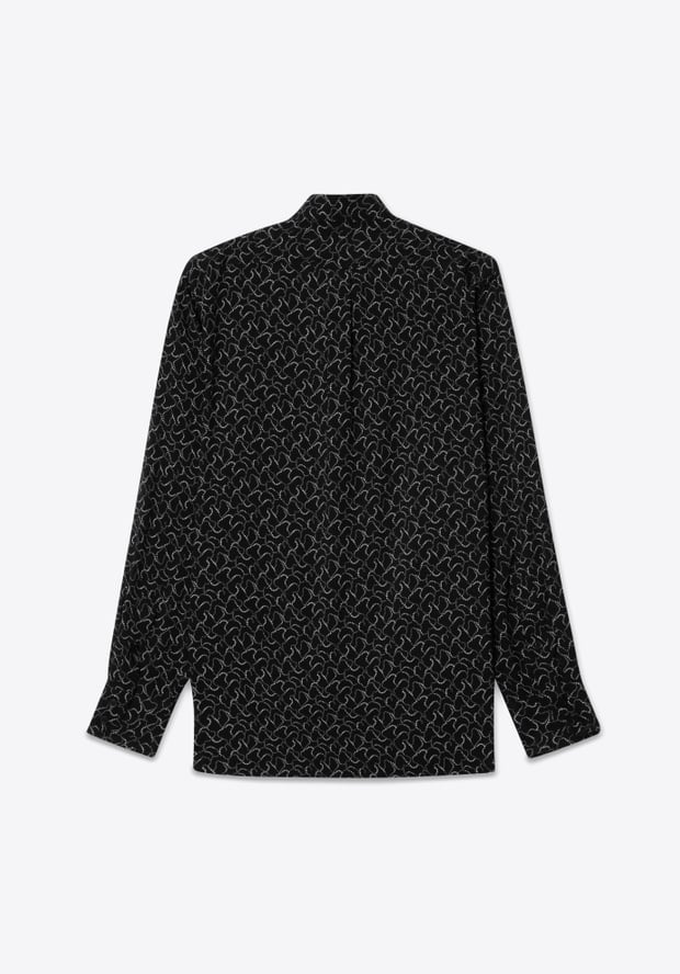 Blk Dnm SHIRT 01 BLACK DOTTED WAVE