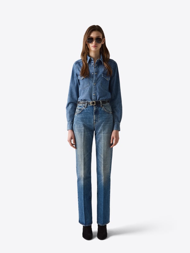 blk dnm SHIRT 16 MID INDIGO