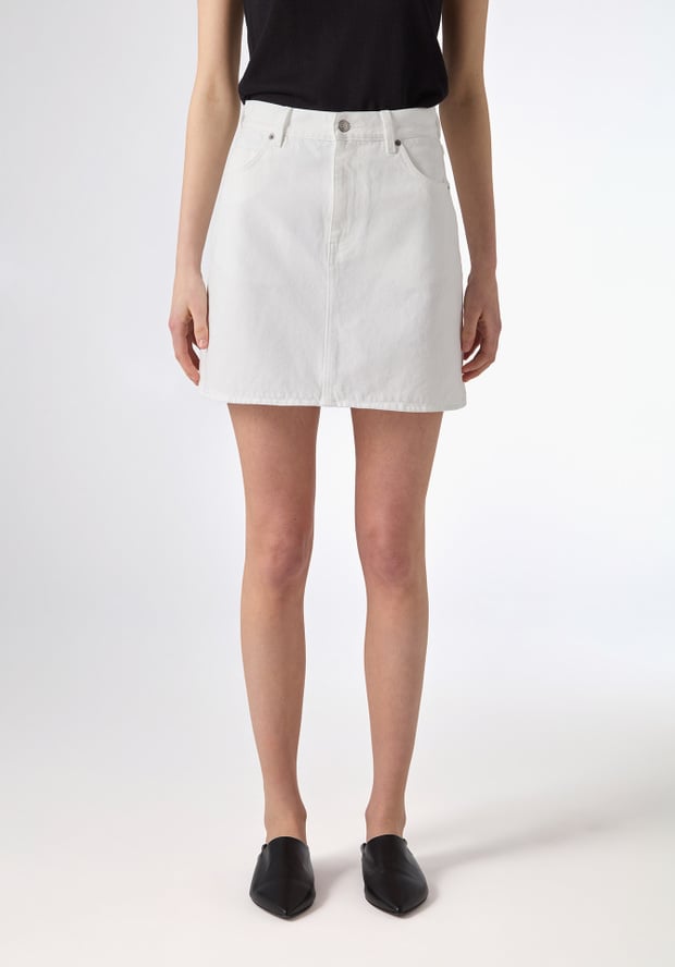 blk dnm SKIRT 74 WHITE