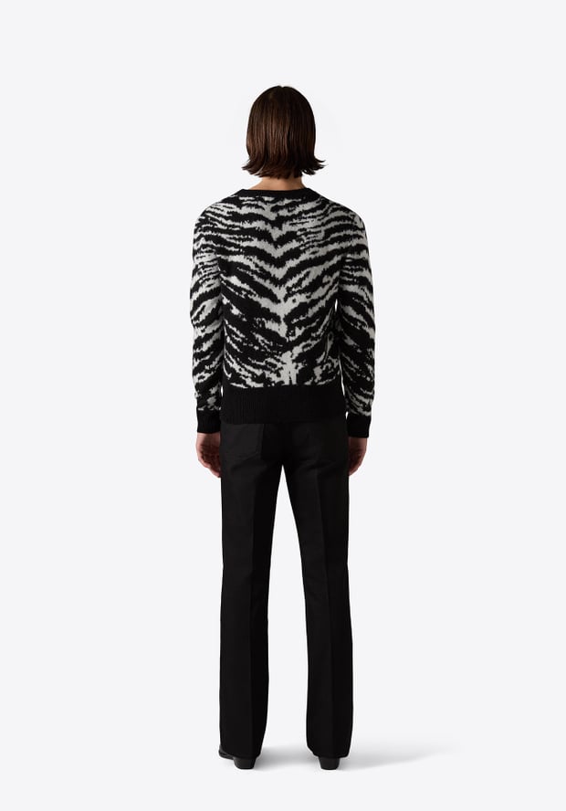 Blk Dnm SWEATER 03 ZEBRA JAQCUARD