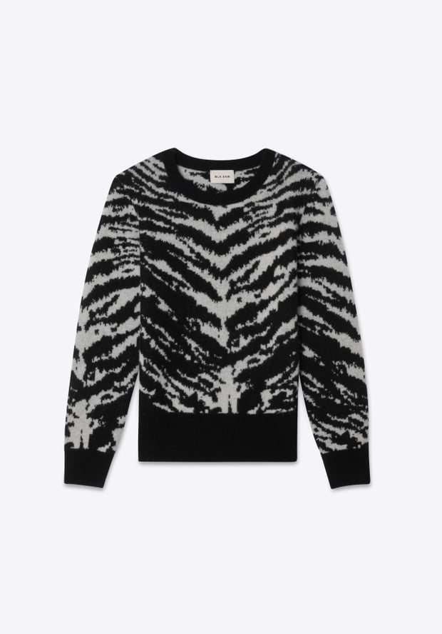 Blk Dnm SWEATER 03 ZEBRA JAQCUARD