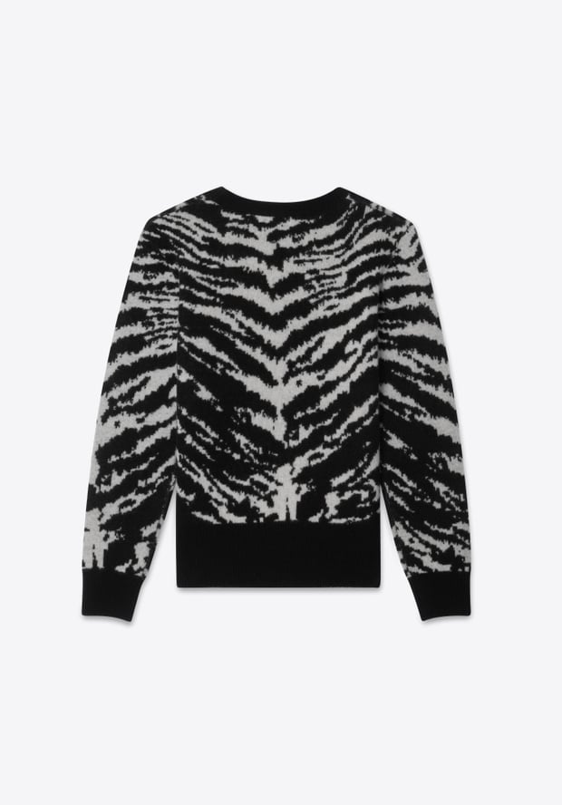 Blk Dnm SWEATER 03 ZEBRA JAQCUARD