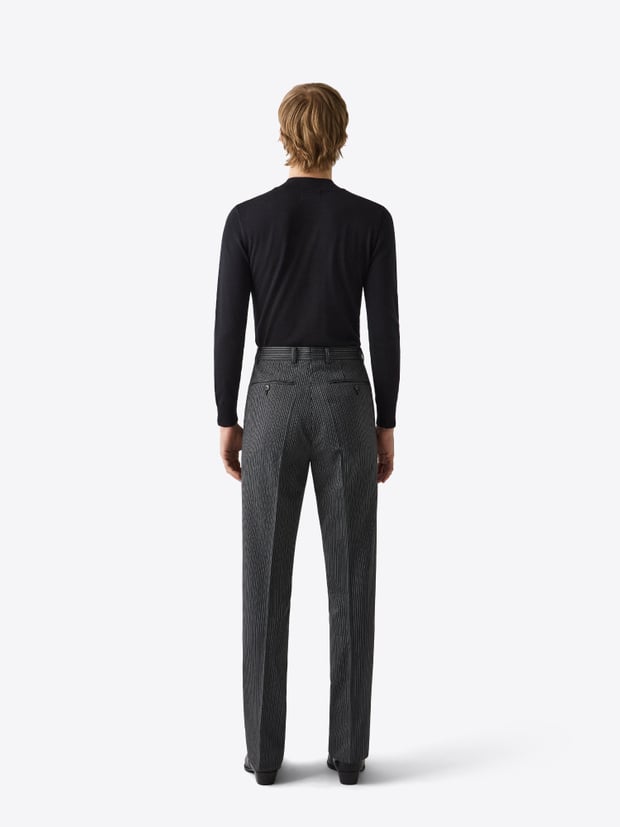 Blk Dnm TROUSER 77 BLACK BRIT STRIPE