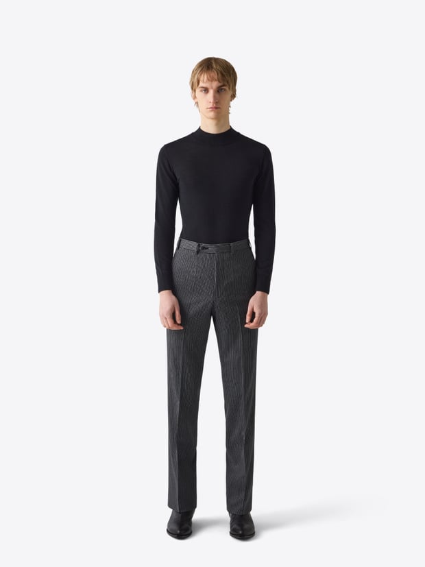 blk dnm TROUSER 77 BLACK BRIT STRIPE