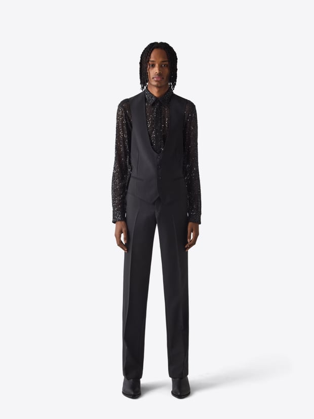 blk dnm TROUSER 77 BLACK TUX WOOL