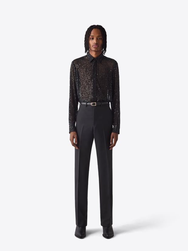 blk dnm TROUSER 77 BLACK WOOL