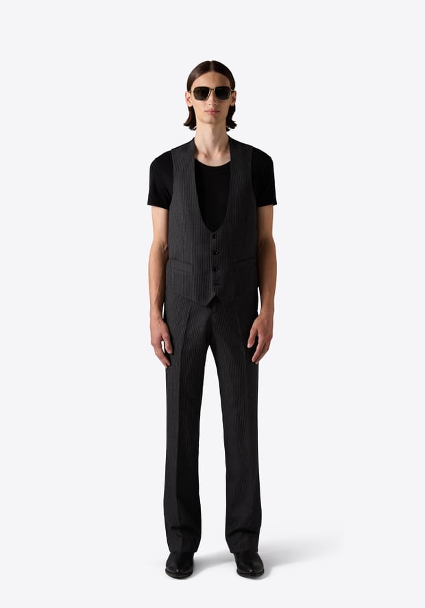 blk dnm VEST 77 ANTHRACITE PINTSTRIPE