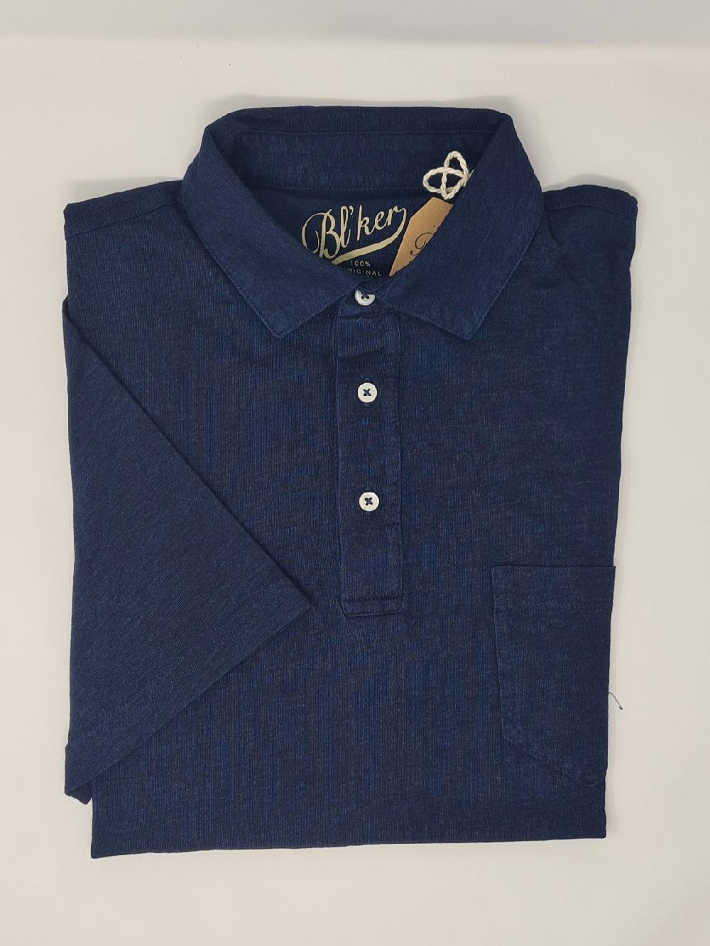 bl'ker Men's Polo Cape Cod Indigo Jersey Indigo