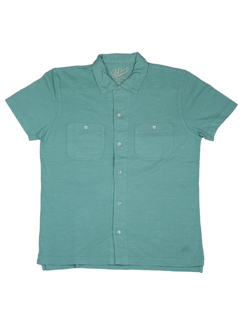 bl'ker Men's Shirt Rockaway Fiammata Turquoise