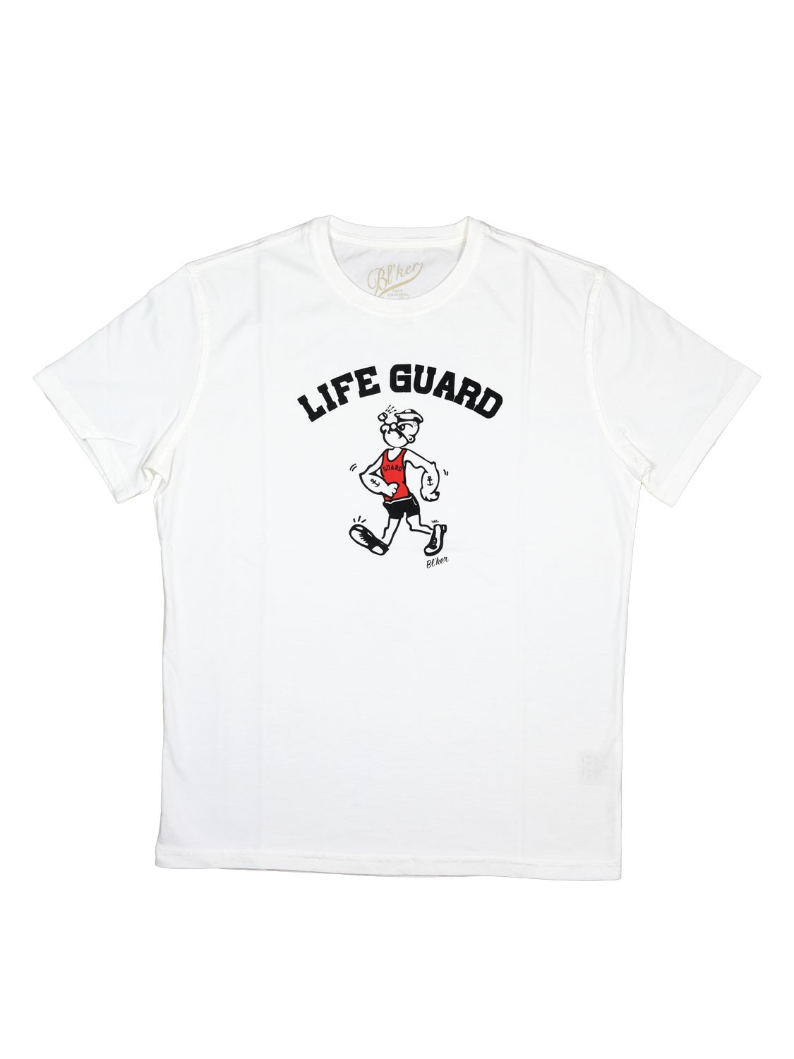 bl'ker Men's T-shirt Graphic Life Guard White