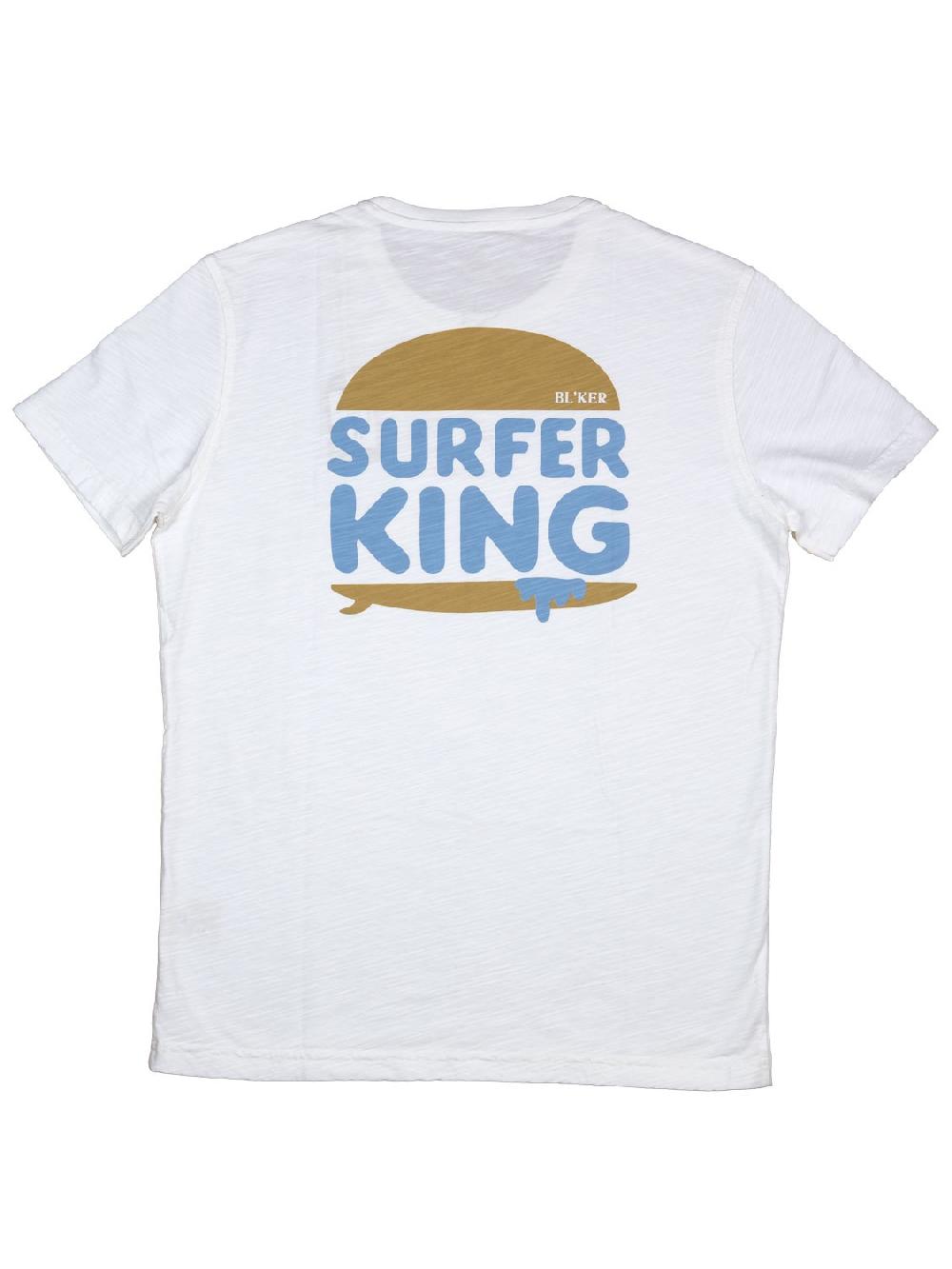 Bl'ker Men's T-shirt Graphic Surfer King White