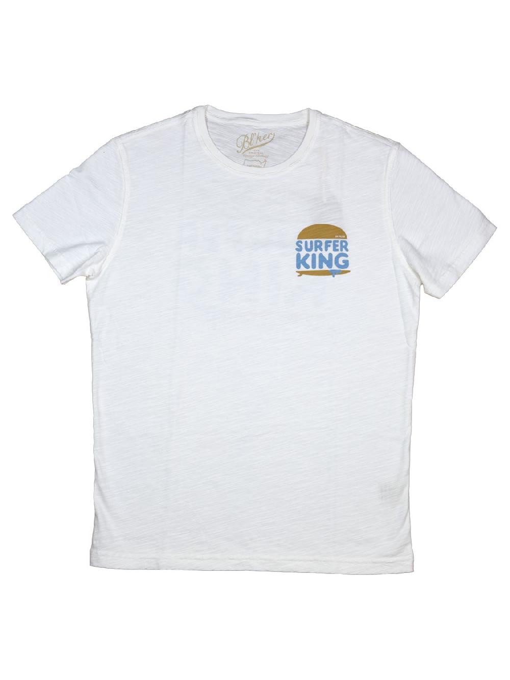 bl'ker Men's T-shirt Graphic Surfer King White
