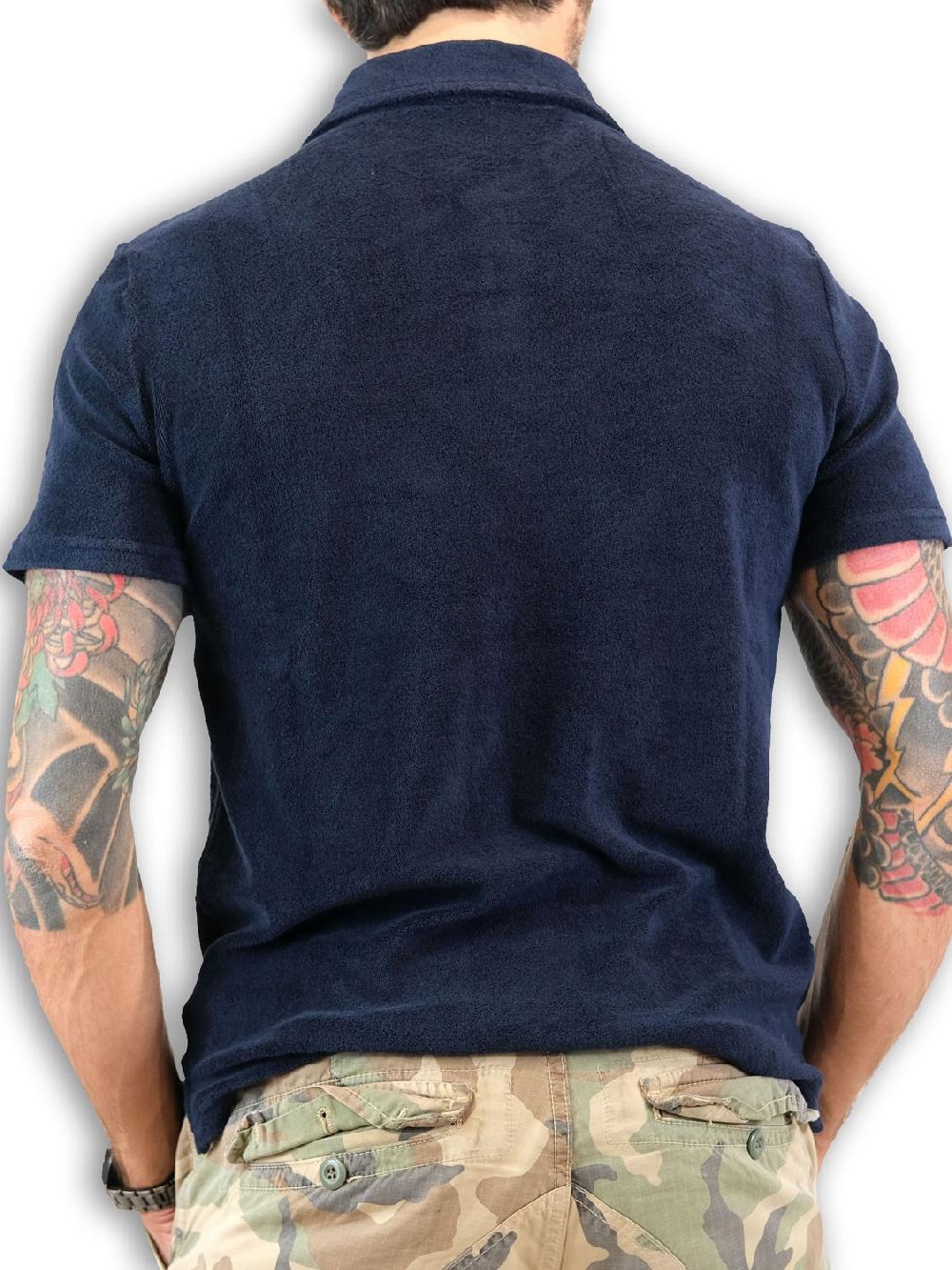 Bl'ker Men's Polo Monterey Terry Without Buttons Navy