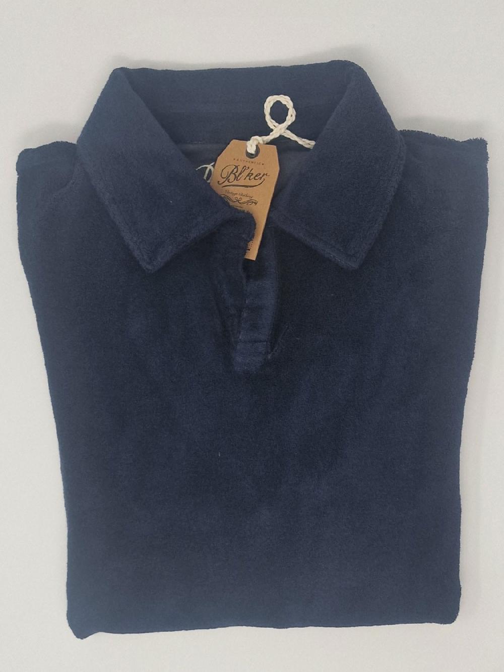 Bl'ker Men's Polo Monterey Terry Without Buttons Navy