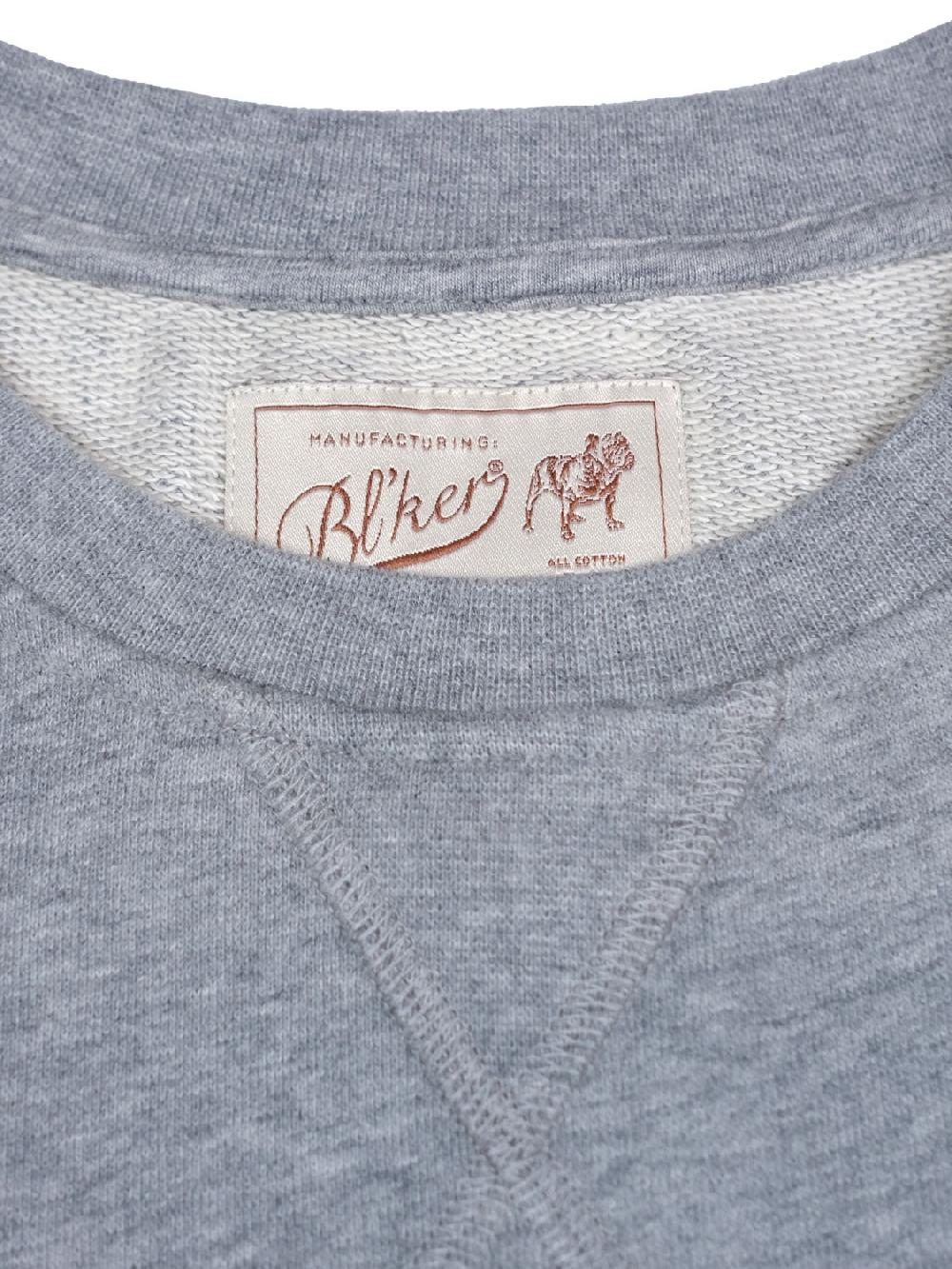 Bl'ker Men's Sweatshirt Graphic Buena Vista Manica Lunga Melange Grey