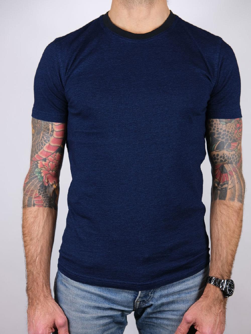 Bl'ker Men's T-shirt M/C Ringer Indigo Jersey Indigo