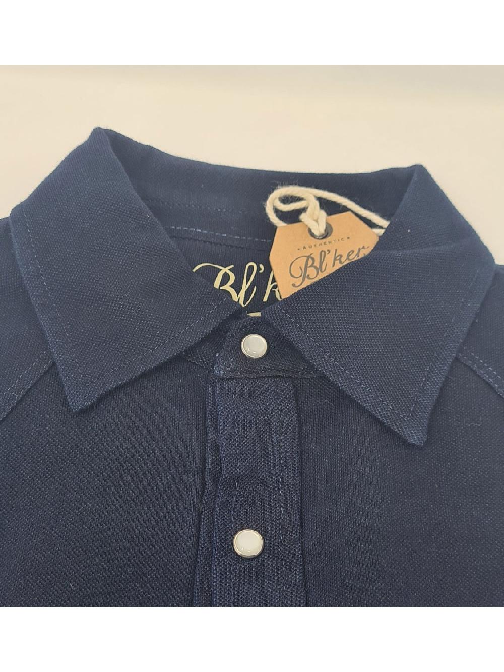 Bl'ker Men's Western Shirt El Paso Indigo Piquet Indigo
