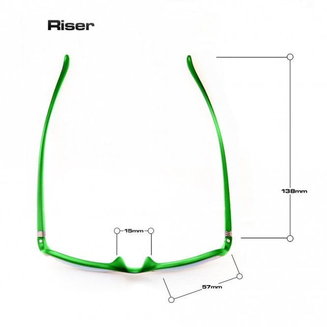 Bloc Eyewear Bloc Riser XG1 XG1 RISER MATT BLACK WITH GREEN GREEN MIRROR