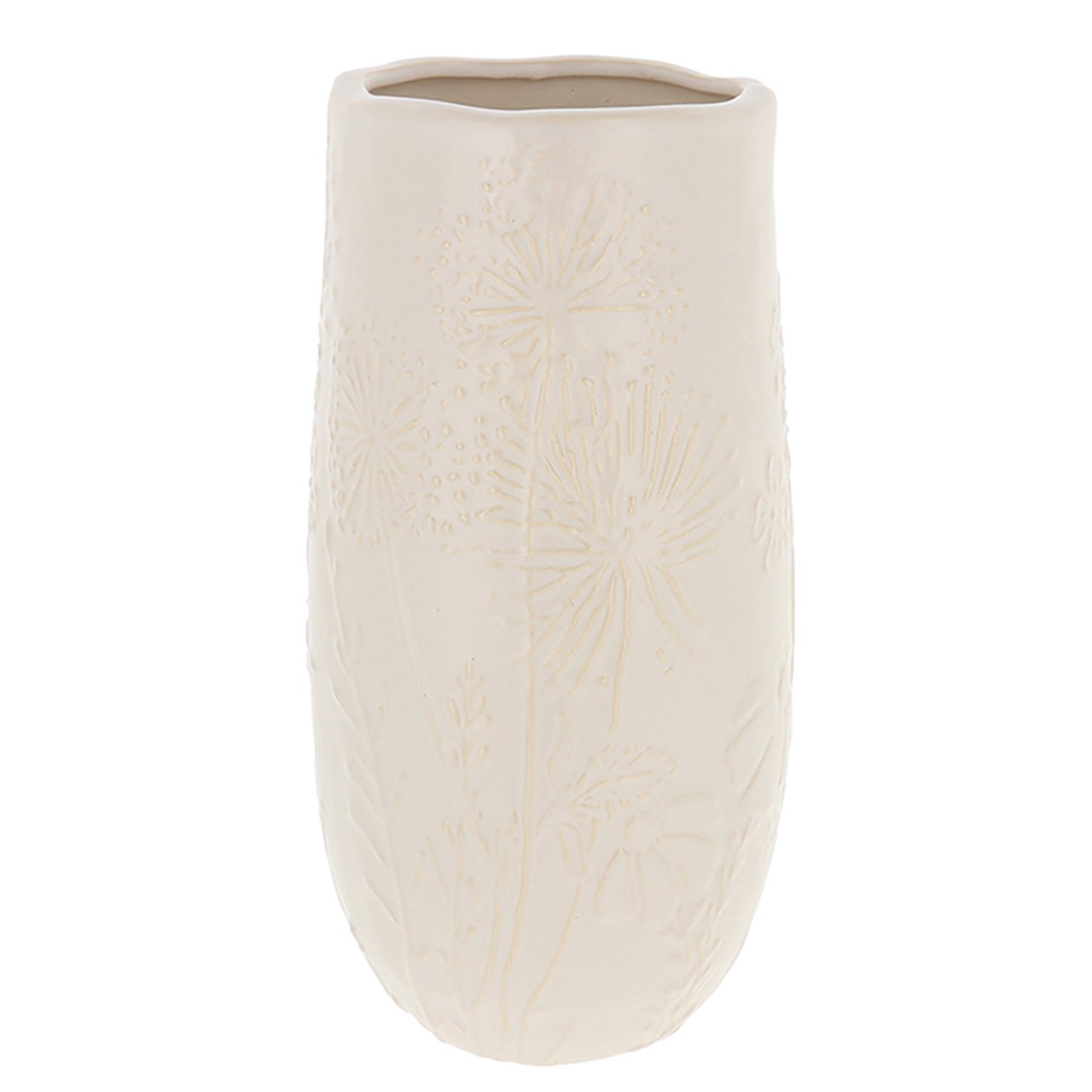 bloom Cream Embossed Vase