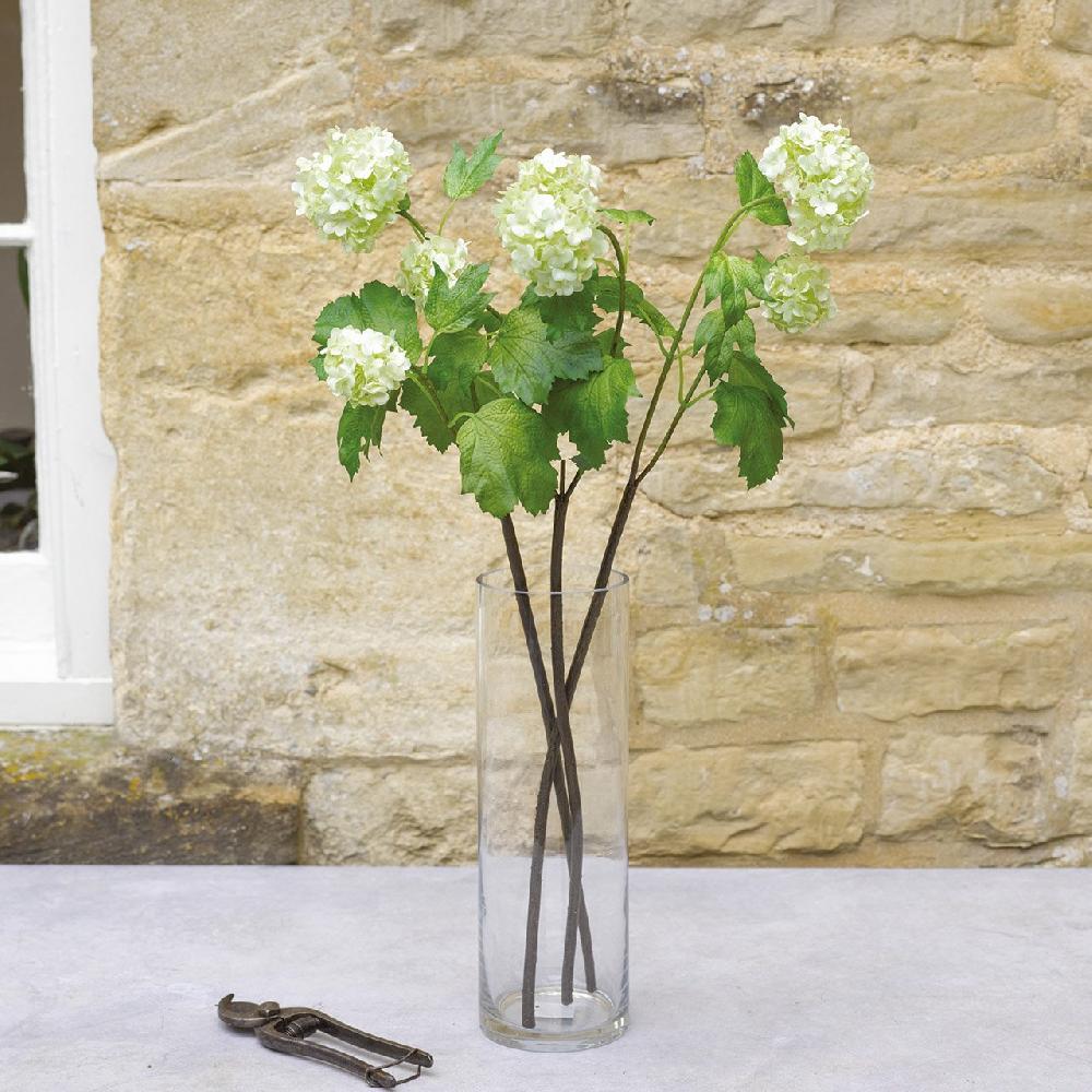 bloom Cream Guelder Rose Branch Set of 3