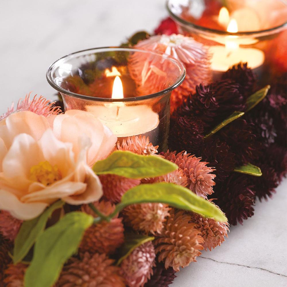Bloom Everlasting Strawflower Dual Tealight Holder
