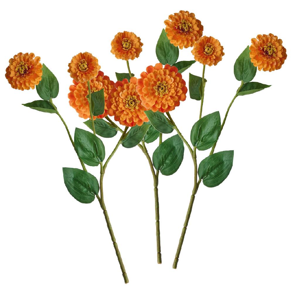 bloom Orange Zinnia Spray Set of 3