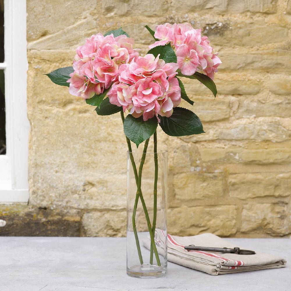 bloom Pink Hydrangea Stem Set of 3