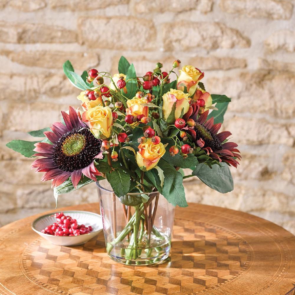 Bloom Sunflower And Rose Centrepiece