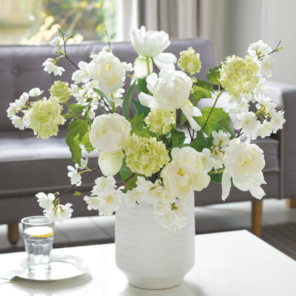 bloom Tall White Terracotta Vase