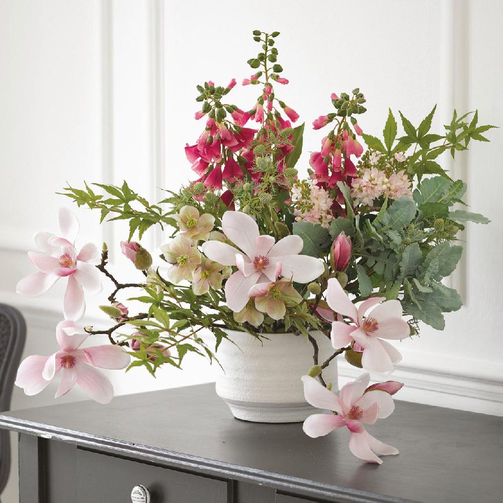 bloom Wide White Terracotta Vase