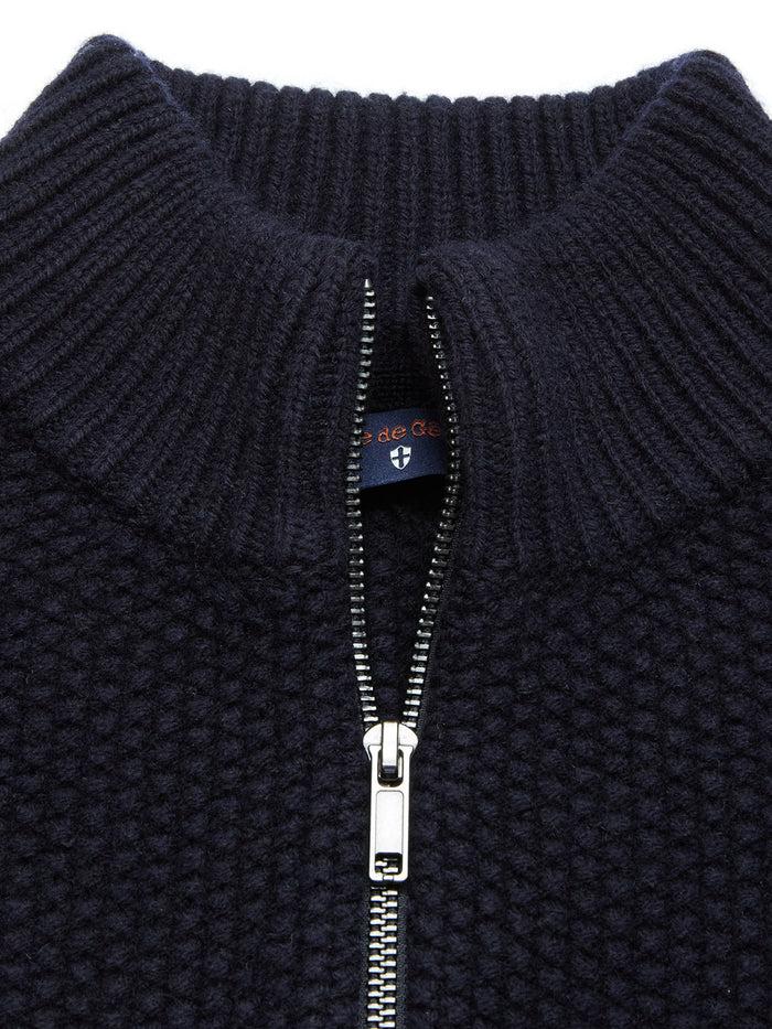 Blue De Gênes Aimone Knit Cardigan Dark Navy